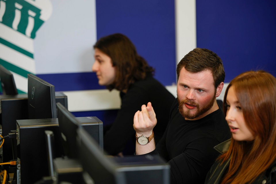 Students working on assignments